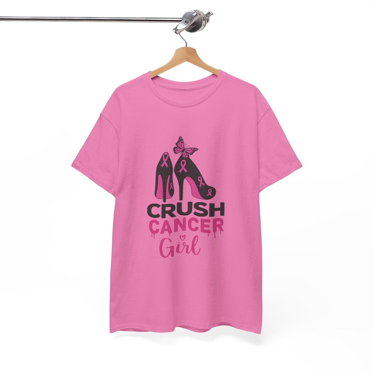 Crush Cancer Girl Tee: High Heels, Pink Ribbon, Hope