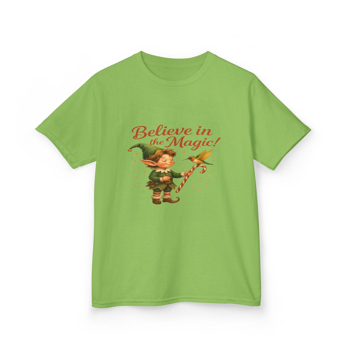 Believe in the Magic Elf & Dino Christmas Kids Tee