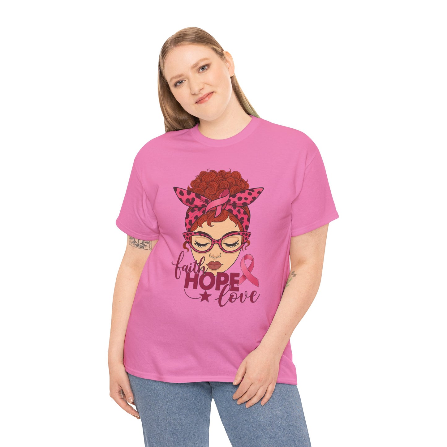 Hope, Faith & Love: Pink Ribbon Awareness Tee