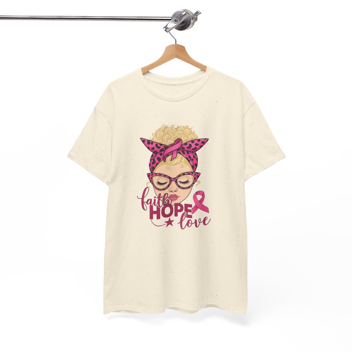 Hope Love Pink Ribbon Tee - Breast Cancer Awareness