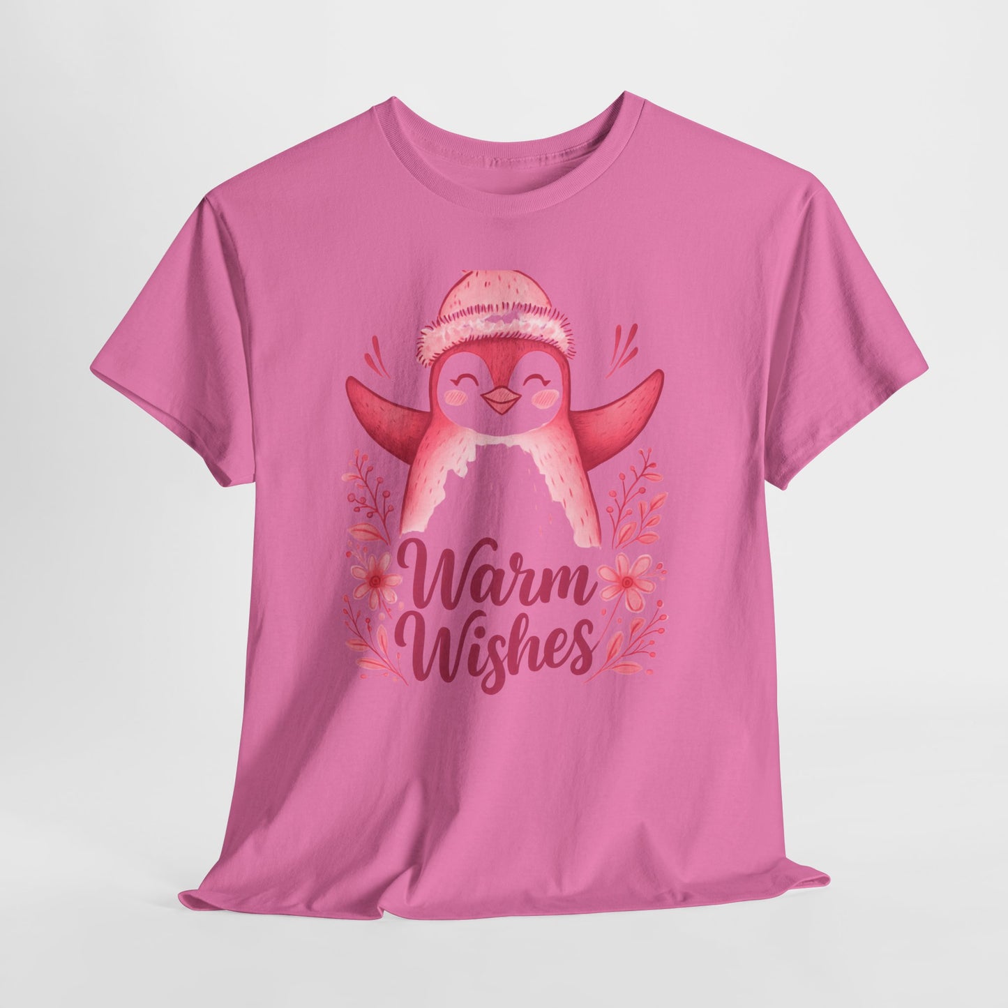 Warm Wishes Pink Penguin Tee - Holiday Tee