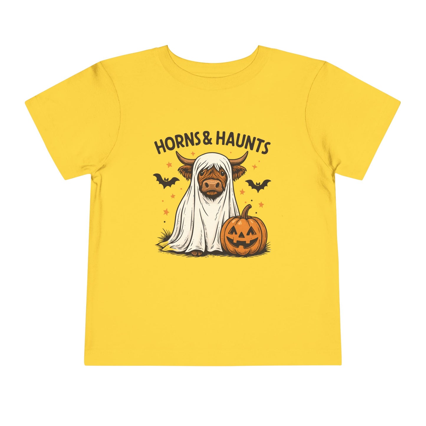 Horns & Haunts Highland Cow Toddler Halloween Tee