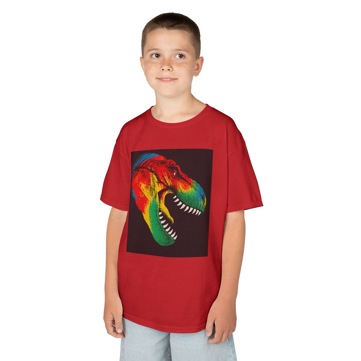 Colorful Dinosaur Kids Tee, Fun T-Shirt for Boys and Girls, Perfect for Birthdays, Playdates, Gifts, and Holiday Celebrations