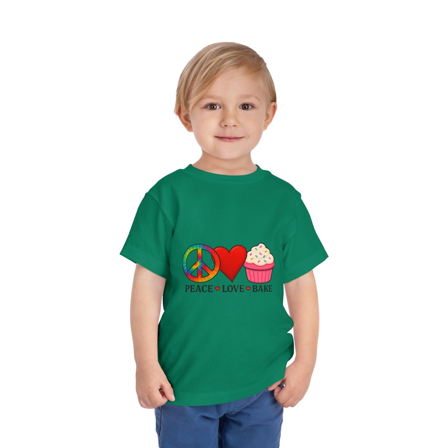 Peace Love Bake Toddler Christmas Tee