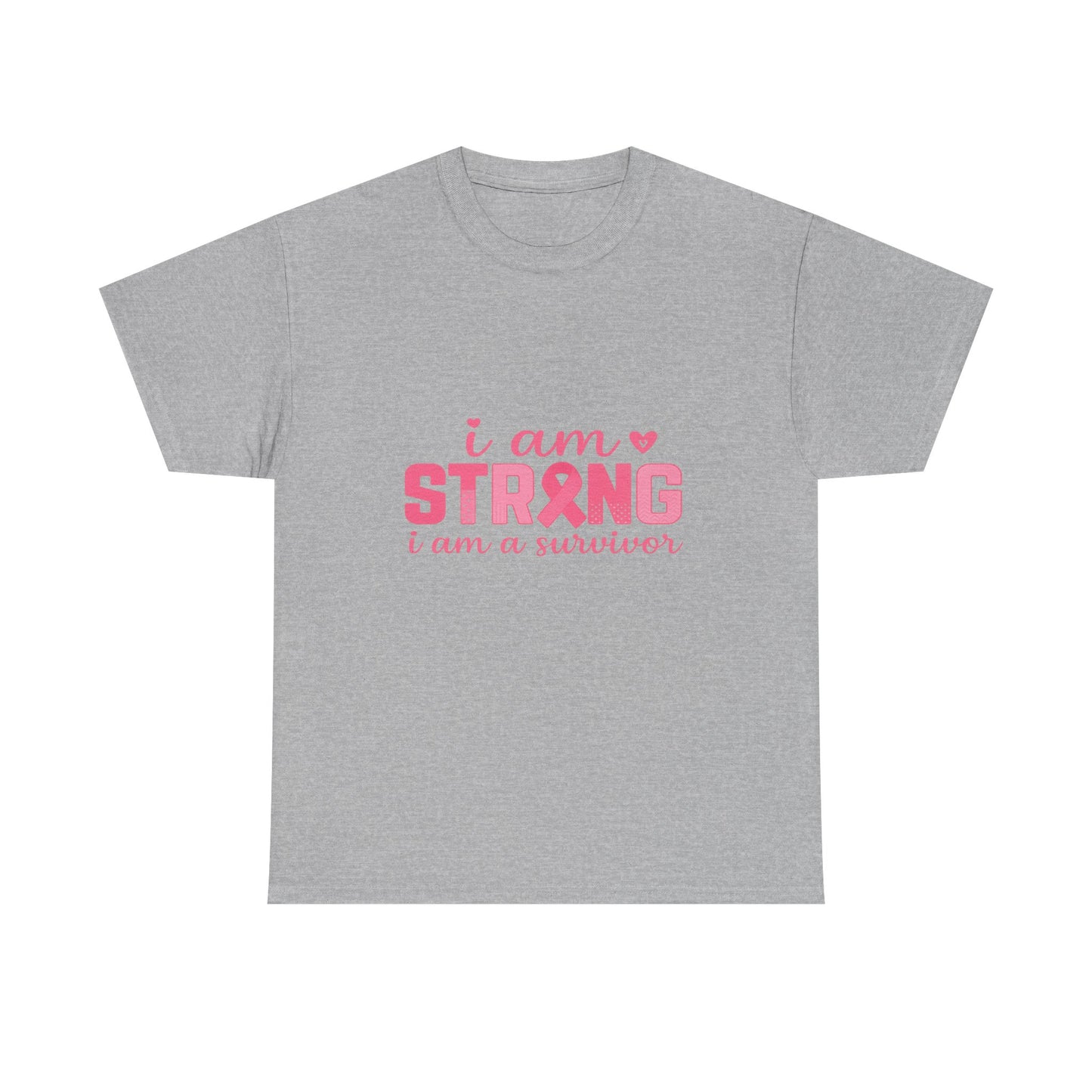 I AM STRONG - Pink Ribbon Breast Cancer Awareness Tee