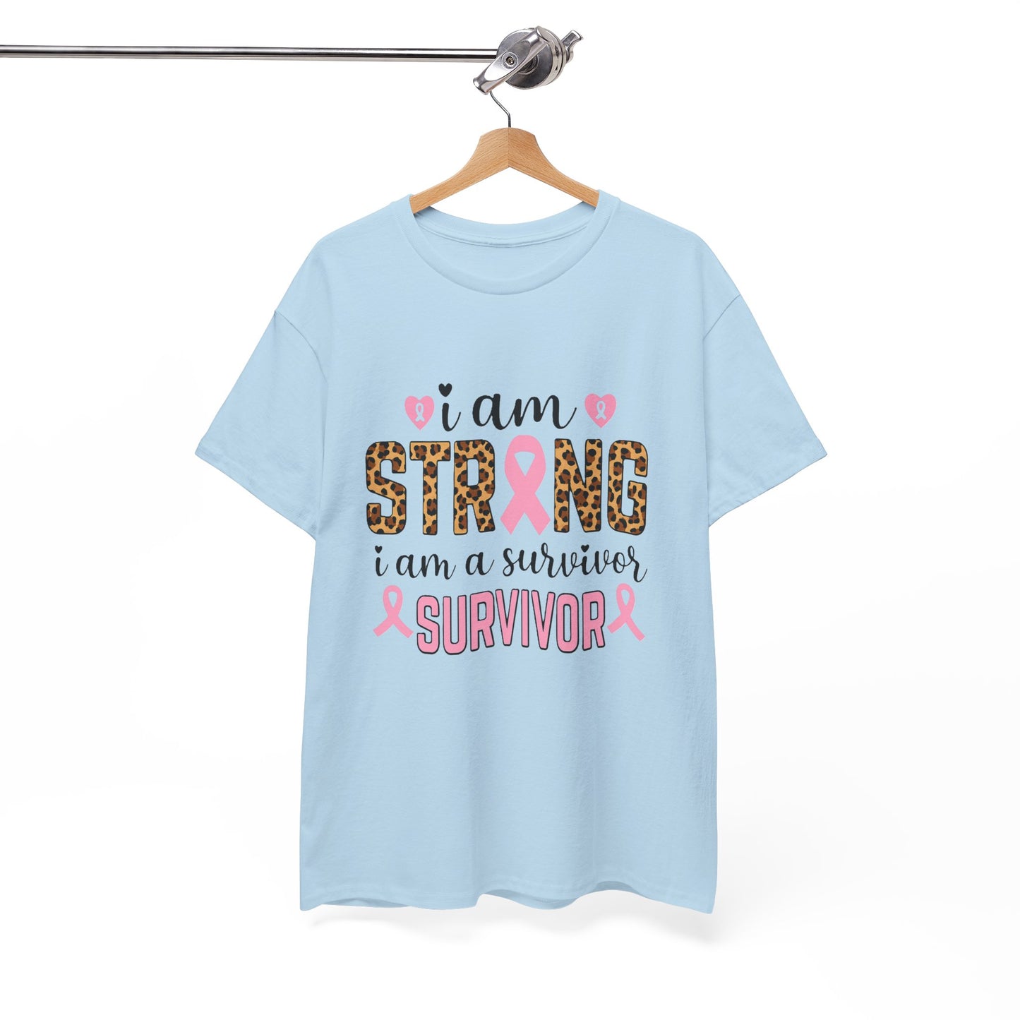 Strong Survivor Leopard Print Breast Cancer Tee