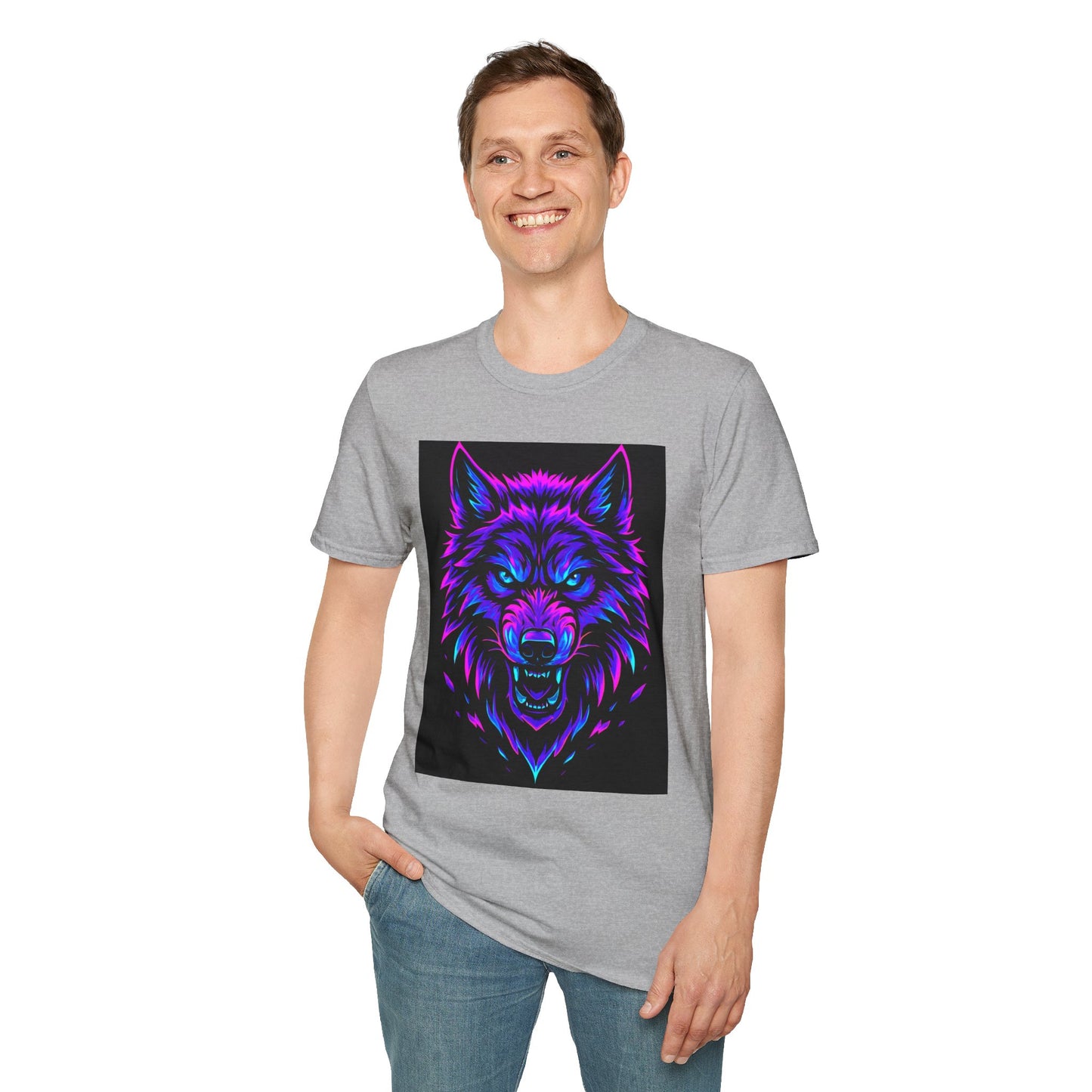 Psychedelic Wolf T-Shirt, Graphic Tee, Animal Lover Gift, Festival Wear, Unique Art Shirt, Unisex Style