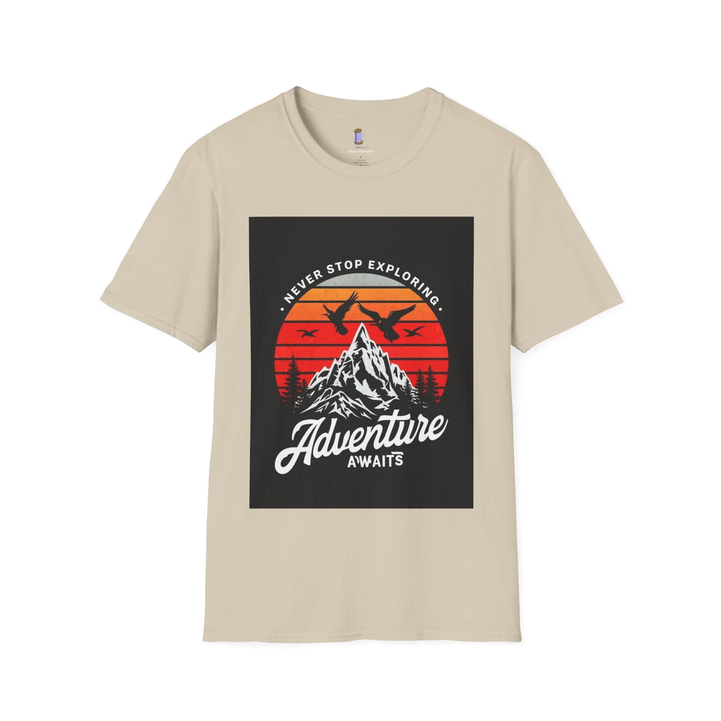 Adventure Awaits T-Shirt | Unisex Softstyle Tee | Perfect for Travel Lovers, Outdoor Adventures, Camping, Nature Gifts, Explore