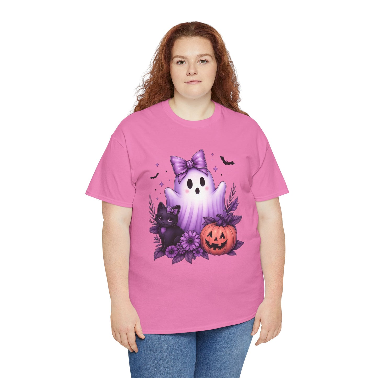 Pastel Halloween Ghost Cat Tee