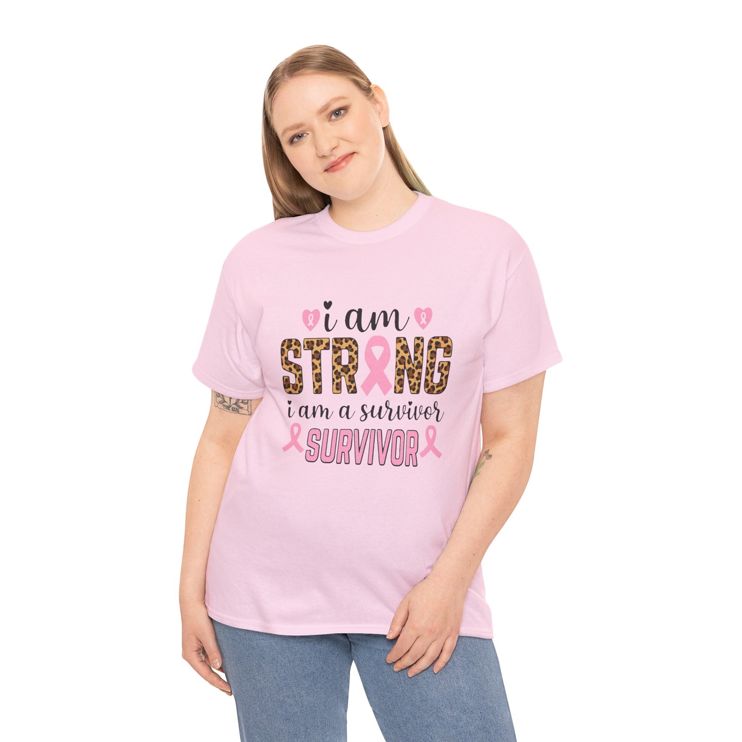 Strong Survivor Leopard Print Breast Cancer Tee