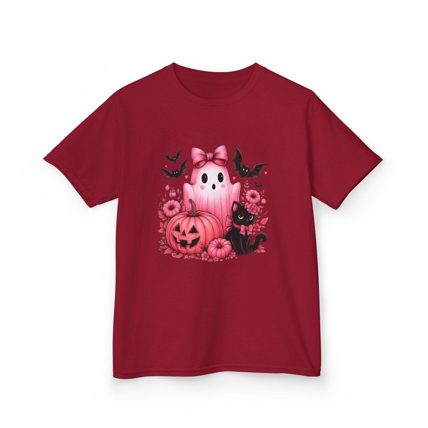 Pink Ghost Halloween Kids Tee - Spooky Cute!