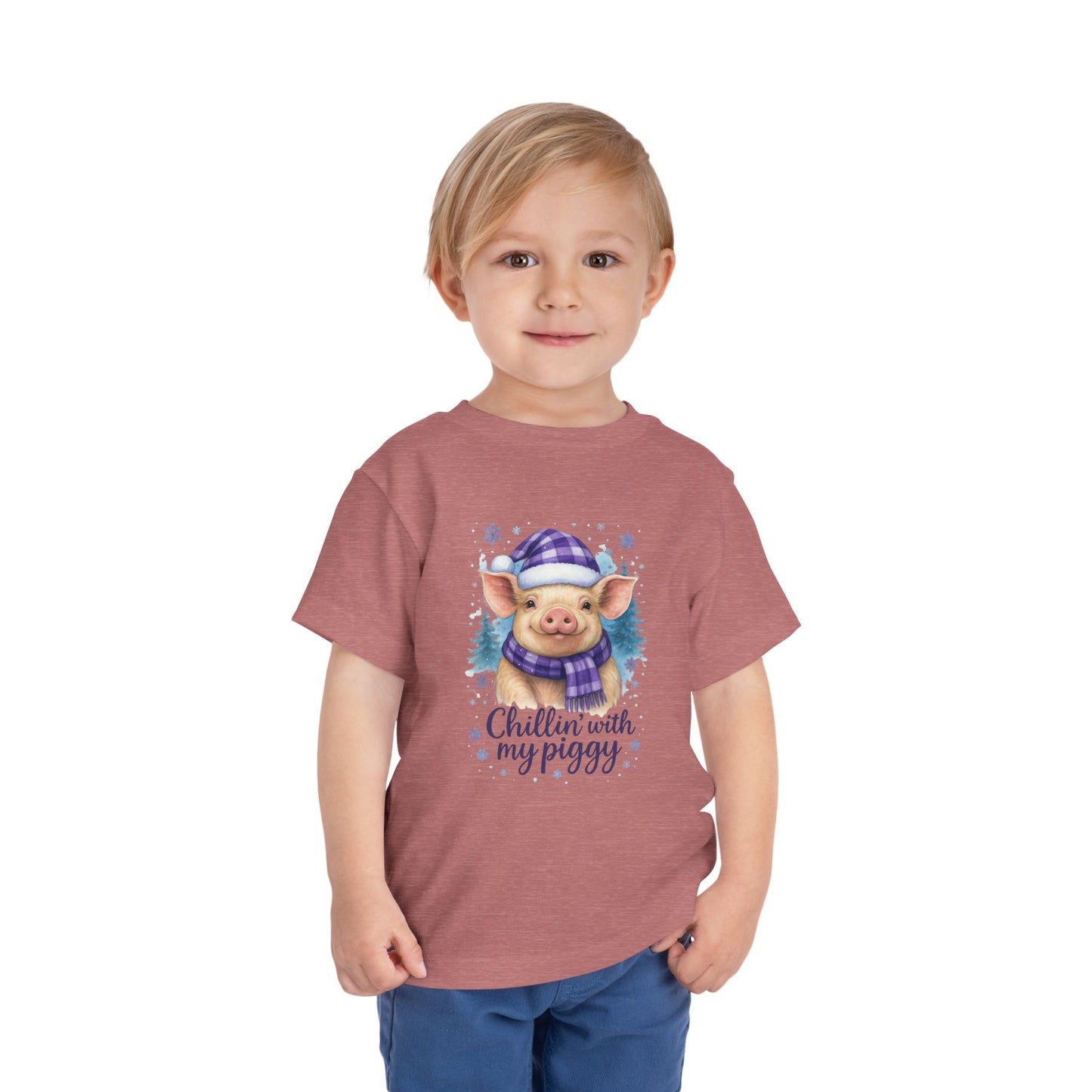 Chillin' Piggy Toddler Christmas Tee