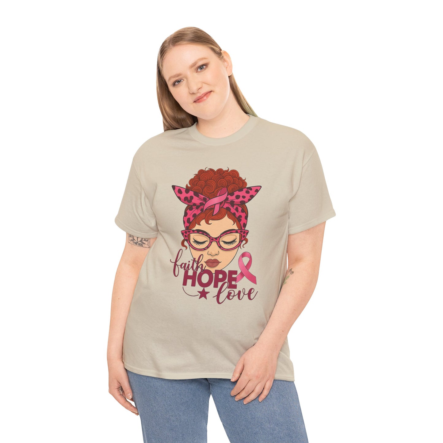 Hope, Faith & Love: Pink Ribbon Awareness Tee