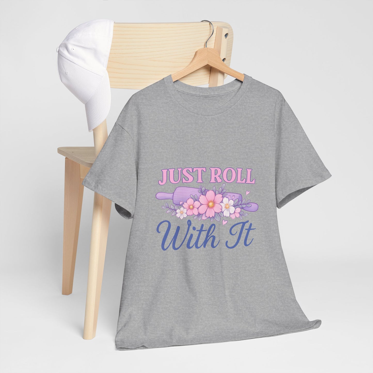 Floral Tee 'Just Roll With It'