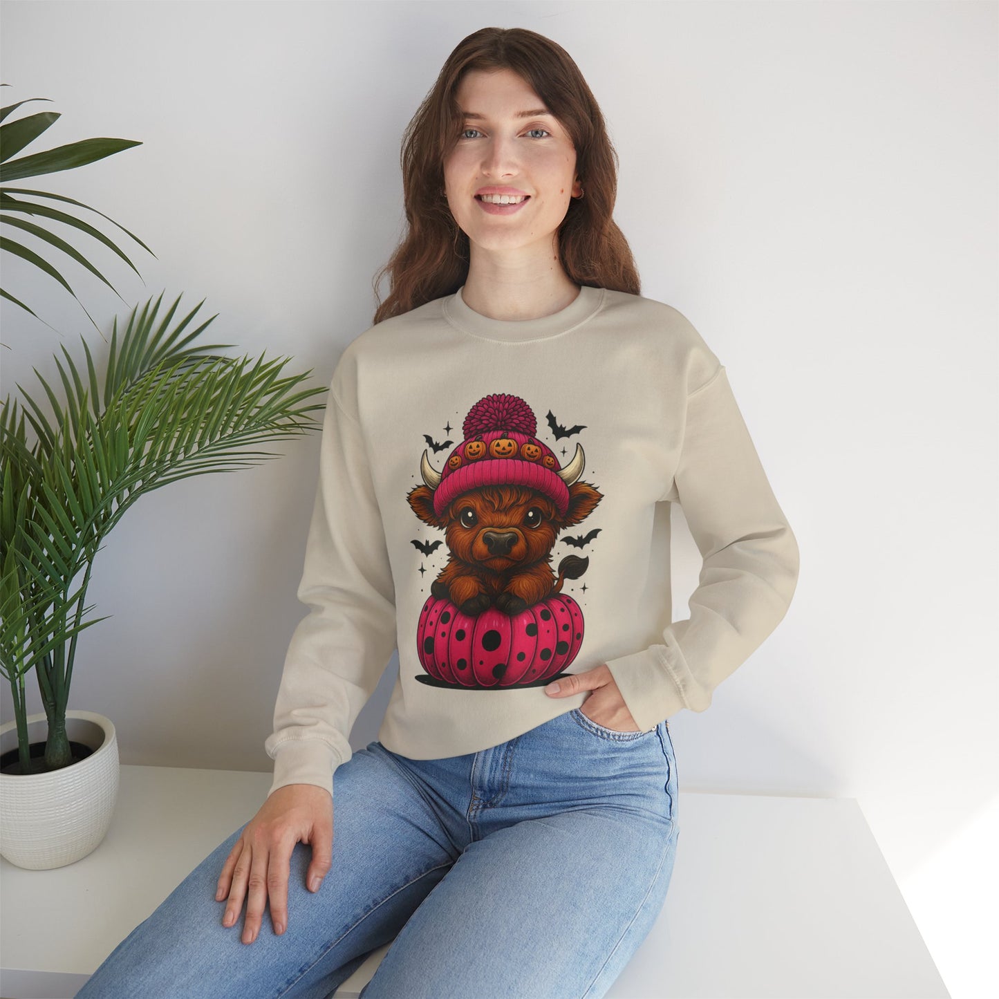 Highland Cow Halloween Sweatshirt - Cute Fall Vibes