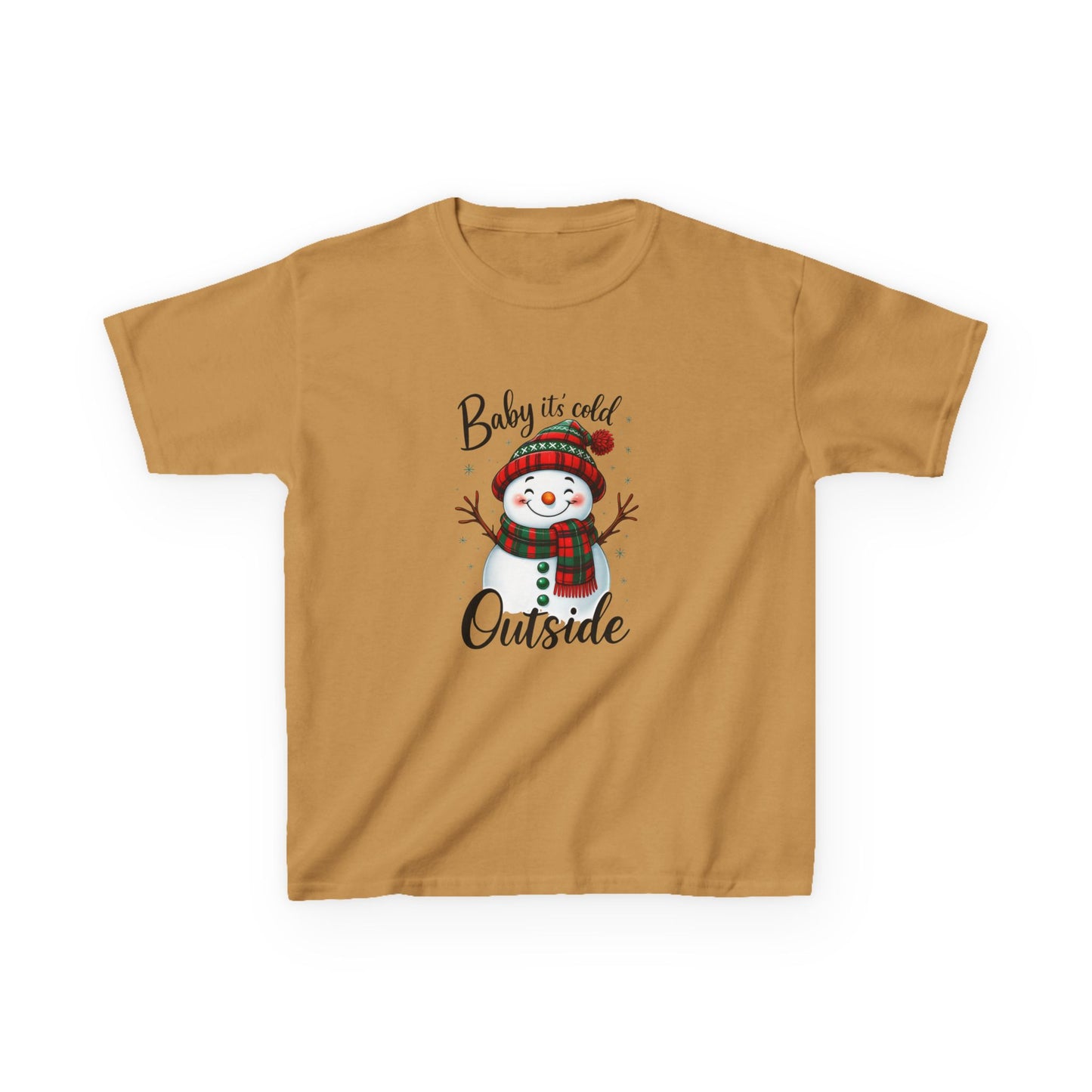 Baby It's Cold Outside Snowman Dinosaur Kids Tee