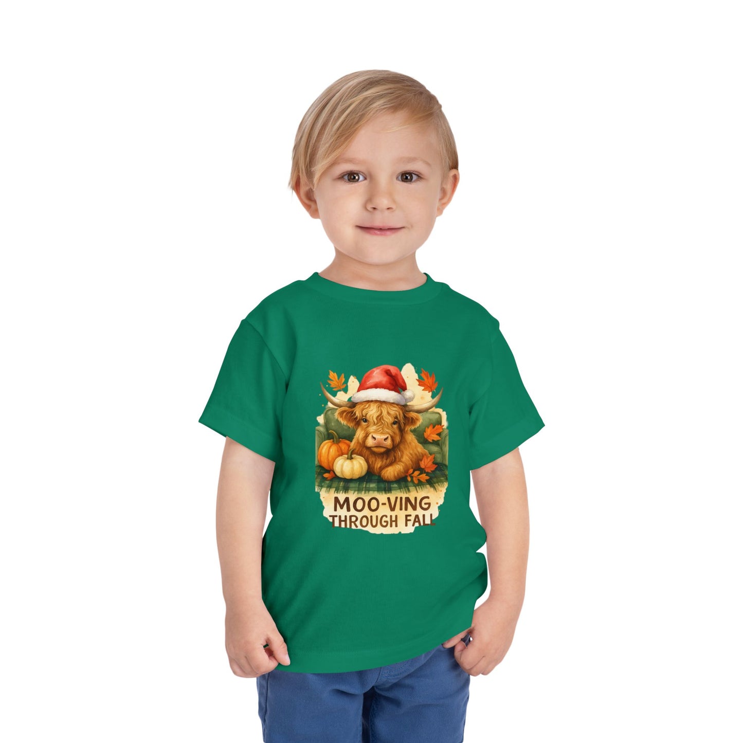 Moo-ving Through Fall Toddler Christmas Tee