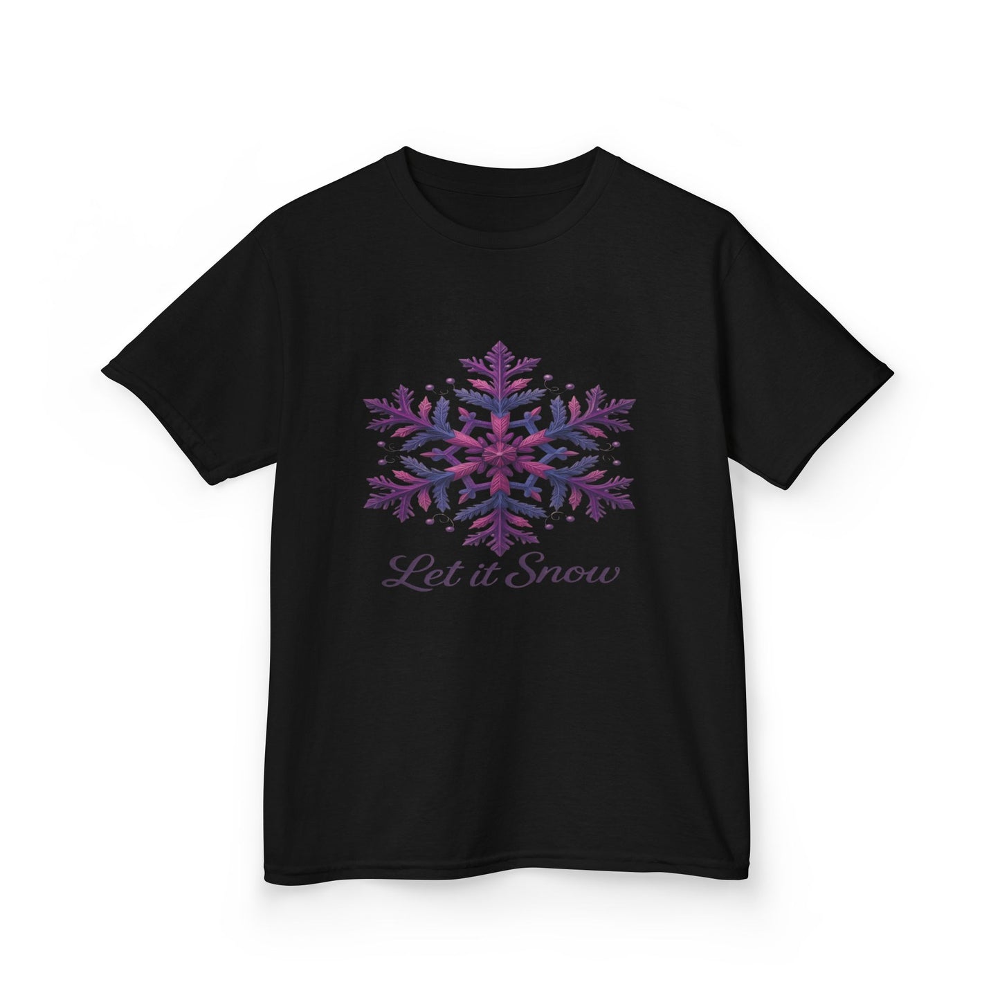Let It Snow Dinosaur Kids Tee - Holiday Christmas Shirt