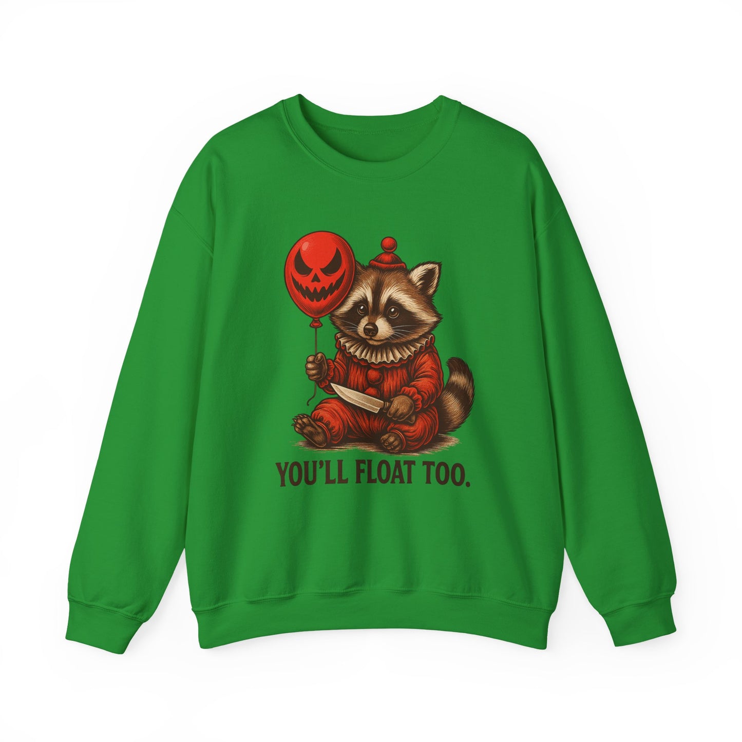 Creepy Clown Raccoon Halloween Sweatshirt