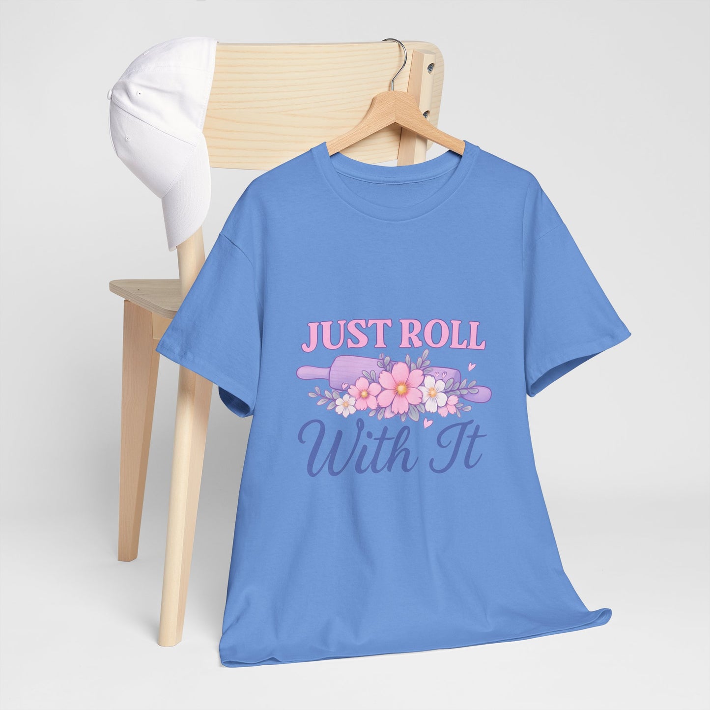 Floral Tee 'Just Roll With It'