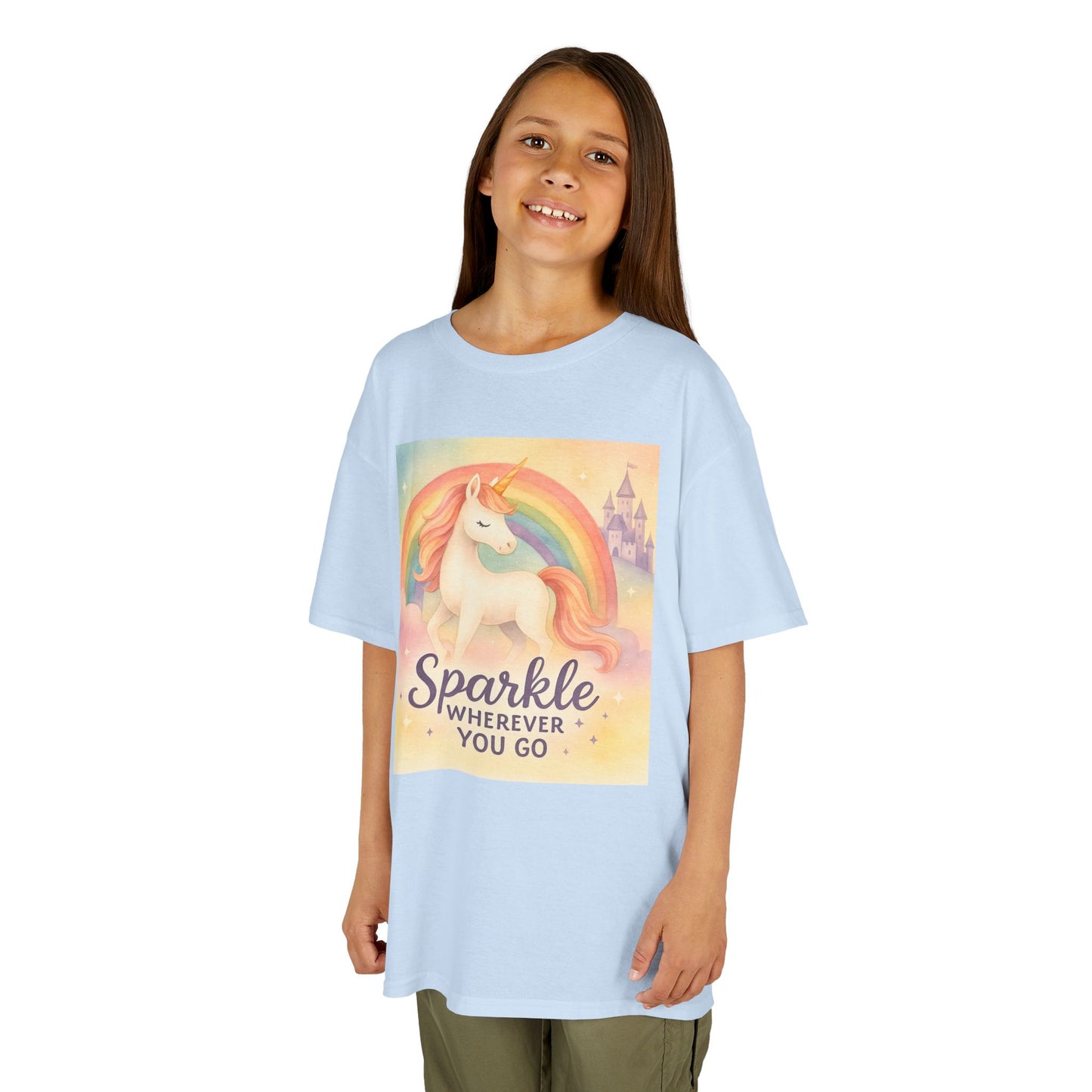 Kids Tee sprinkle where ever you go unicorn in the clouds