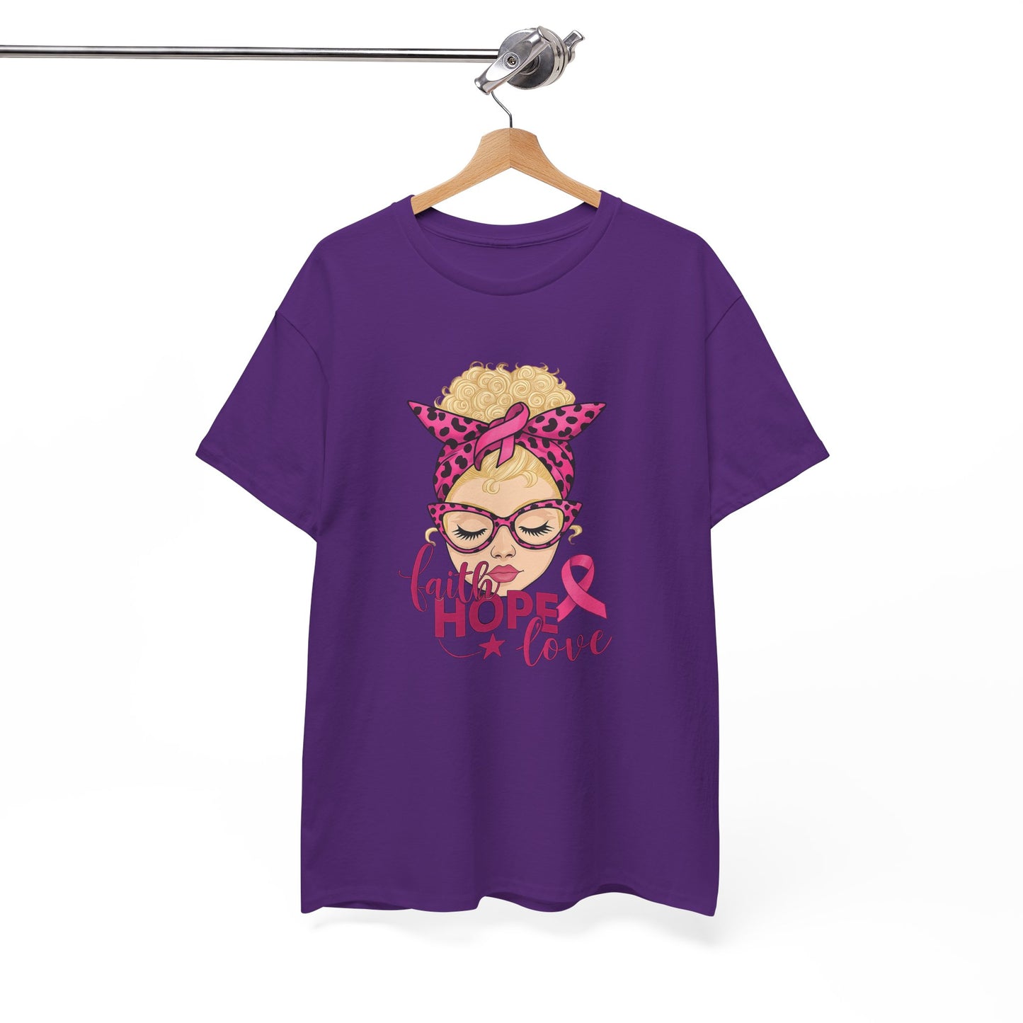 Hope Love Pink Ribbon Tee - Breast Cancer Awareness