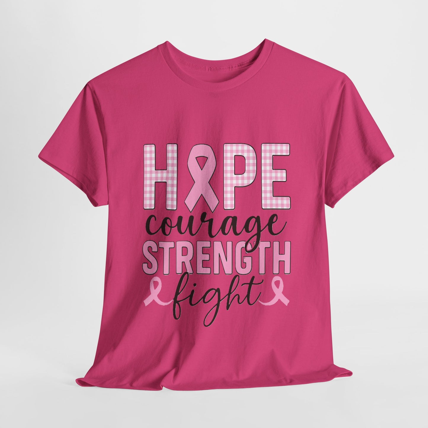 Hope, Courage & Strength Pink Ribbon Awareness Tee