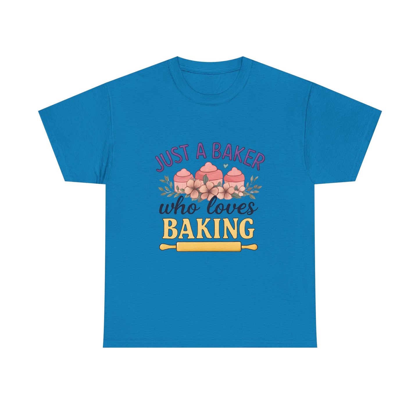 Baking Lover Tee with Cupcake and Rolling Pin Design