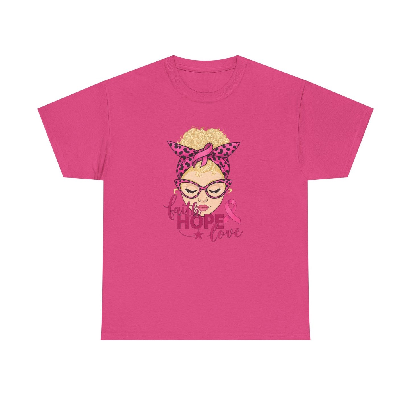Hope Love Pink Ribbon Tee - Breast Cancer Awareness