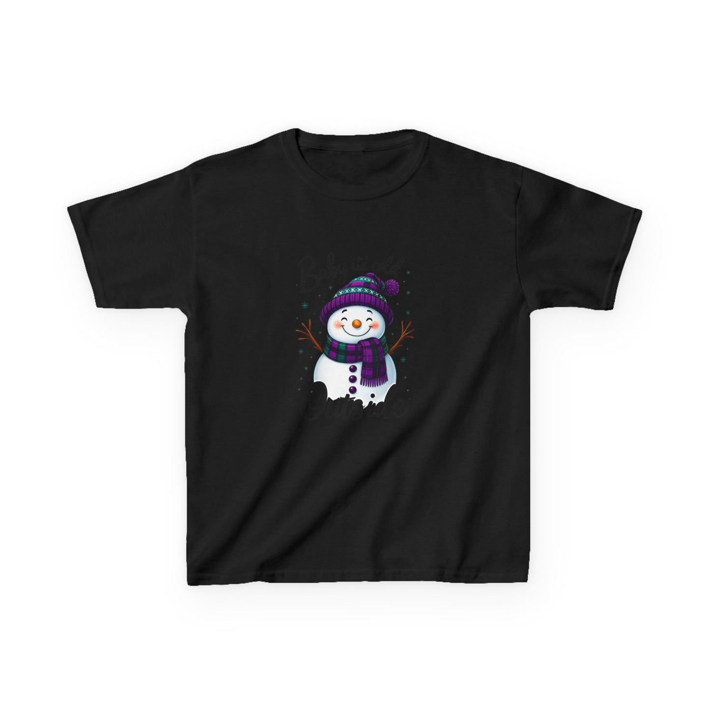 Baby It's Cold Outside Snowman Kids Christmas Tee