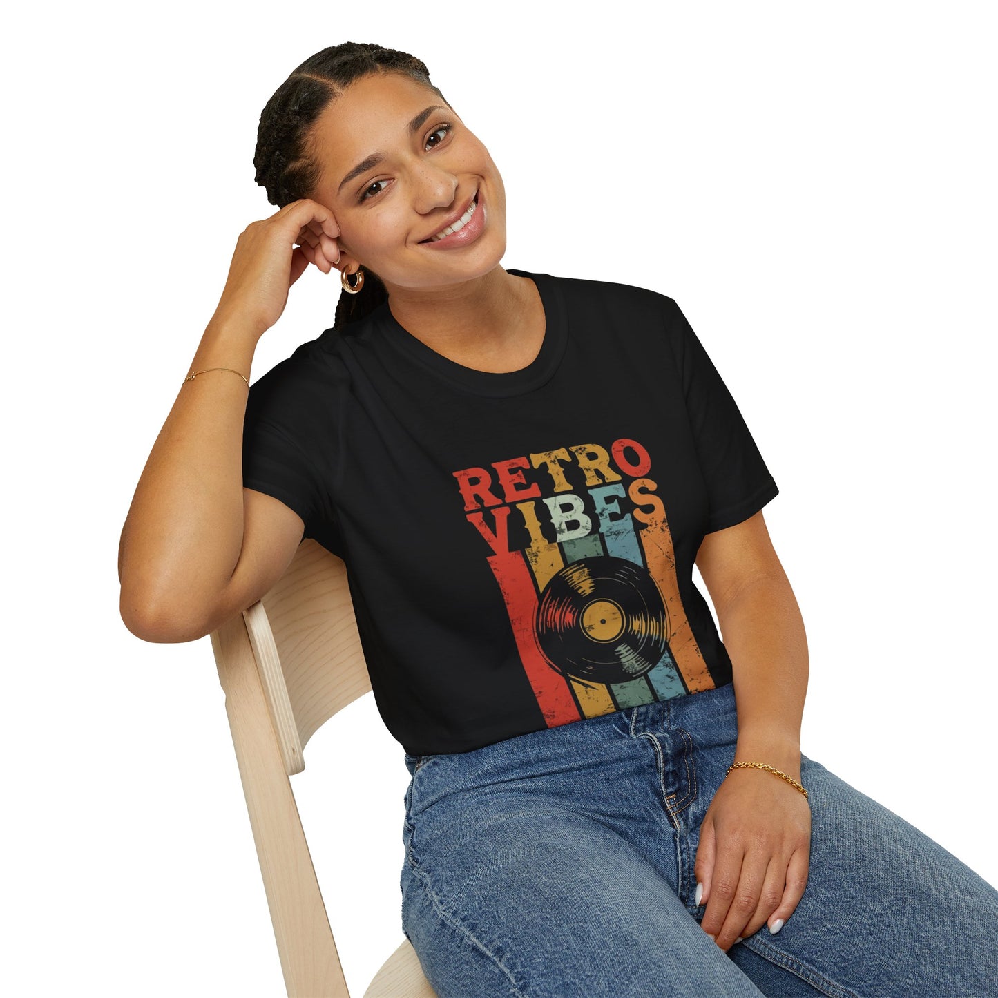 Retro Vibes Unisex Softstyle T-Shirt - Perfect for Music Lovers, Casual Outfits, Gifts, Festivals, and Vintage Style