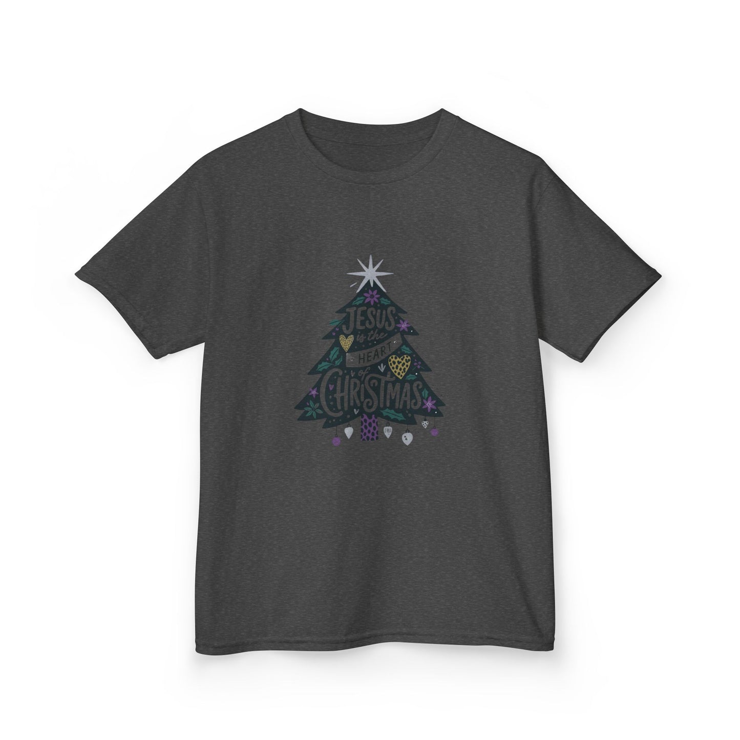 Jesus is the Heart of Christmas Tee - Dinosaur Kids Shirt