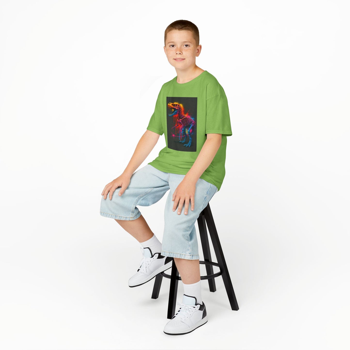 Kids Dinosaur Glow Tee, Fun Kids T-Shirt, Dino Shirt for Kids, Birthday Gift, Unique Kids Clothing, Animal Lover Apparel