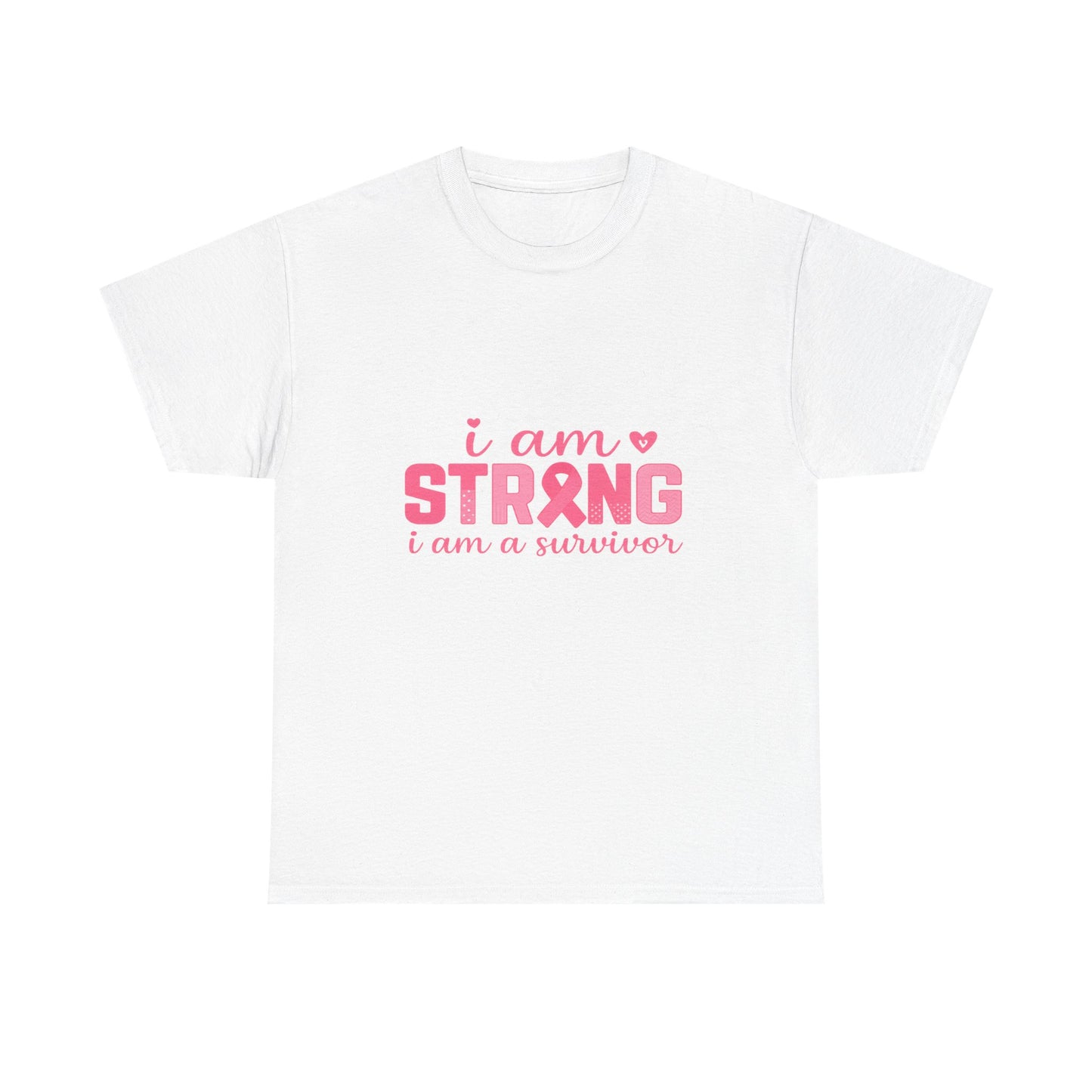 I AM STRONG - Pink Ribbon Breast Cancer Awareness Tee