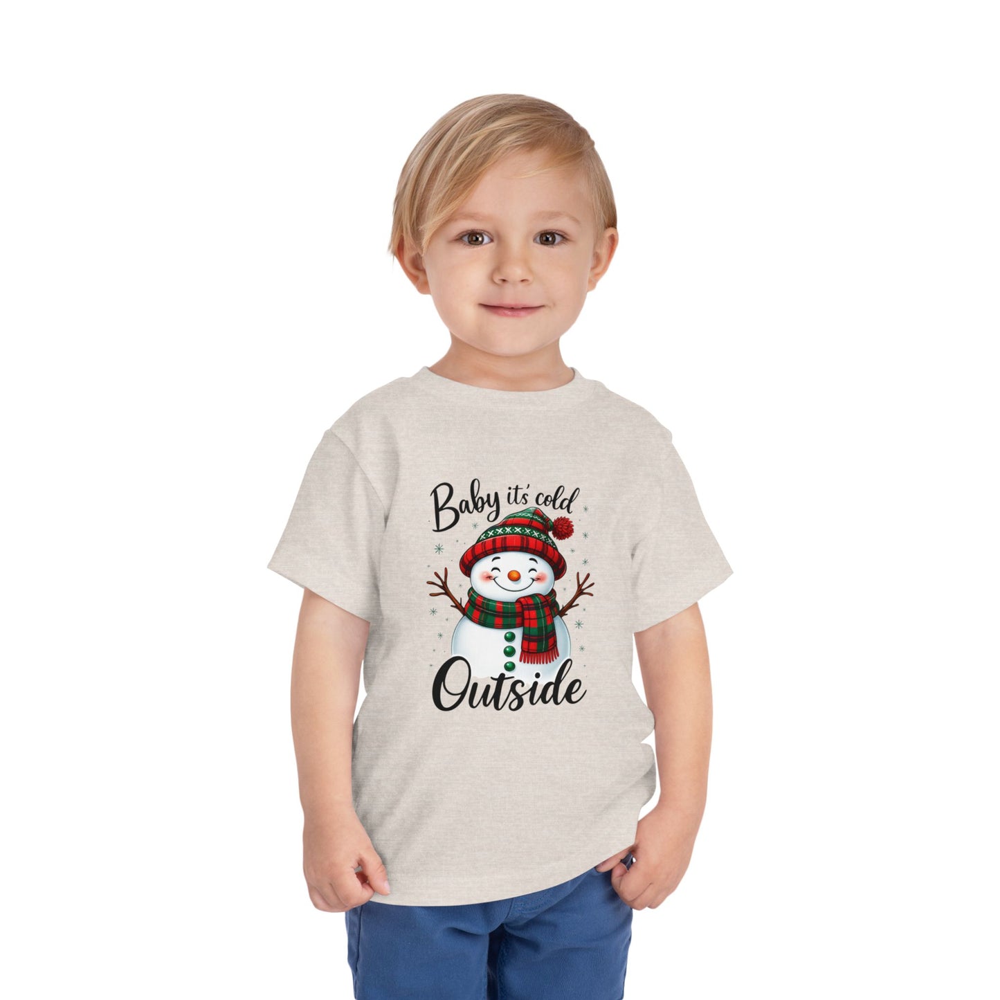Baby It's Cold Outside Snowman Toddler Christmas Tee
