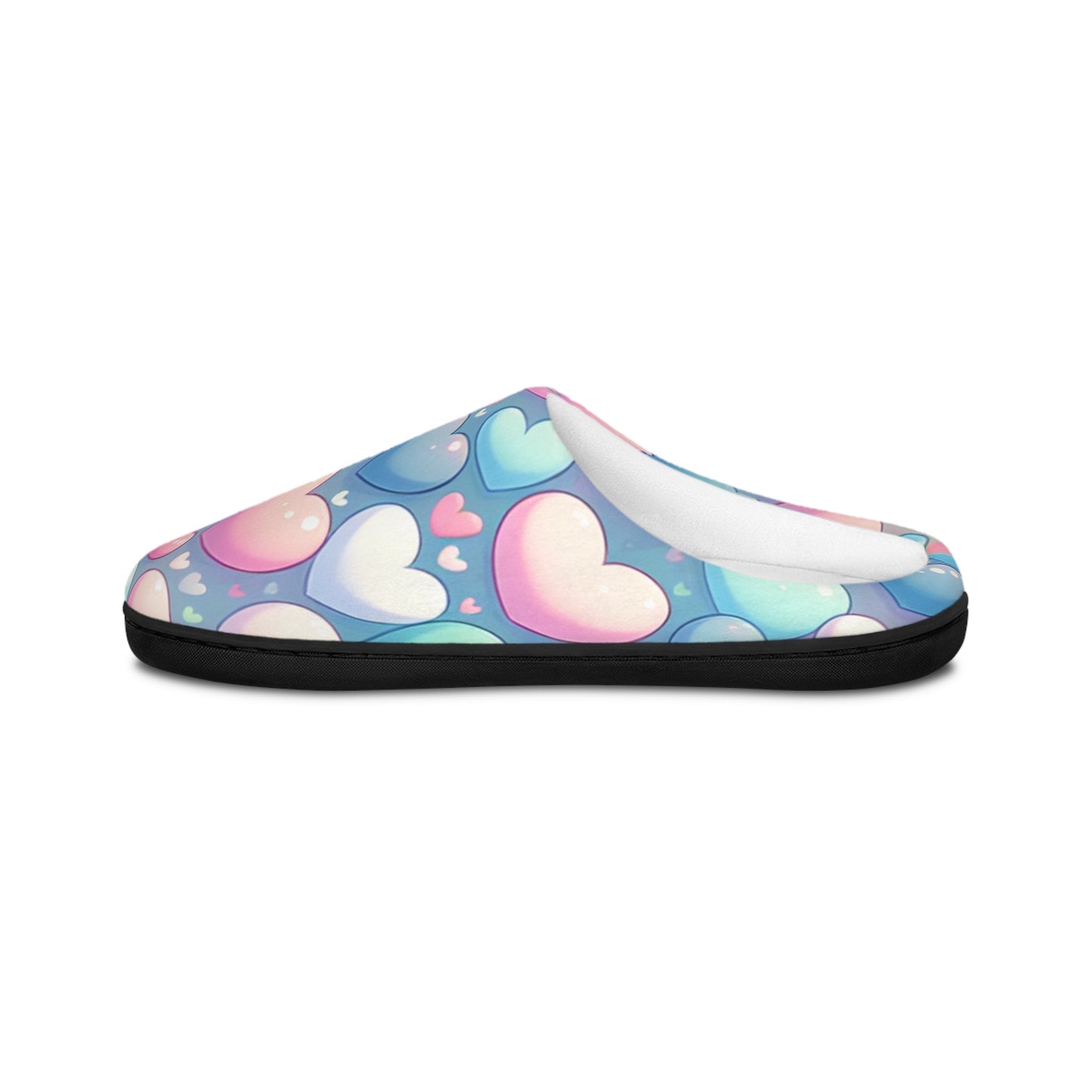 Heart Patterned Women's Indoor Slippers, Cozy Home Footwear, Cute House Slippers, Valentine's Day Gift, Colorful Comfort
