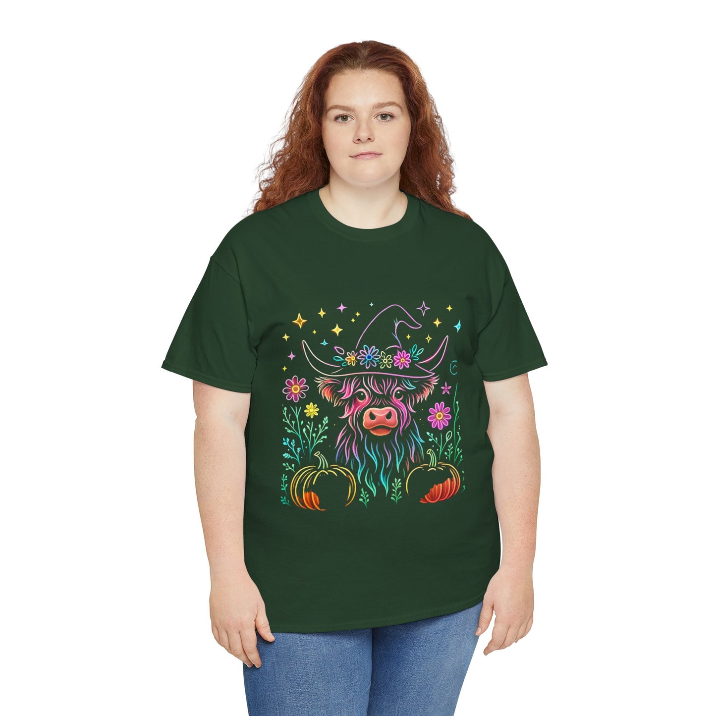 🎃 Magical Highland Cow Tee – Witchy Pumpkin Farm Shirt