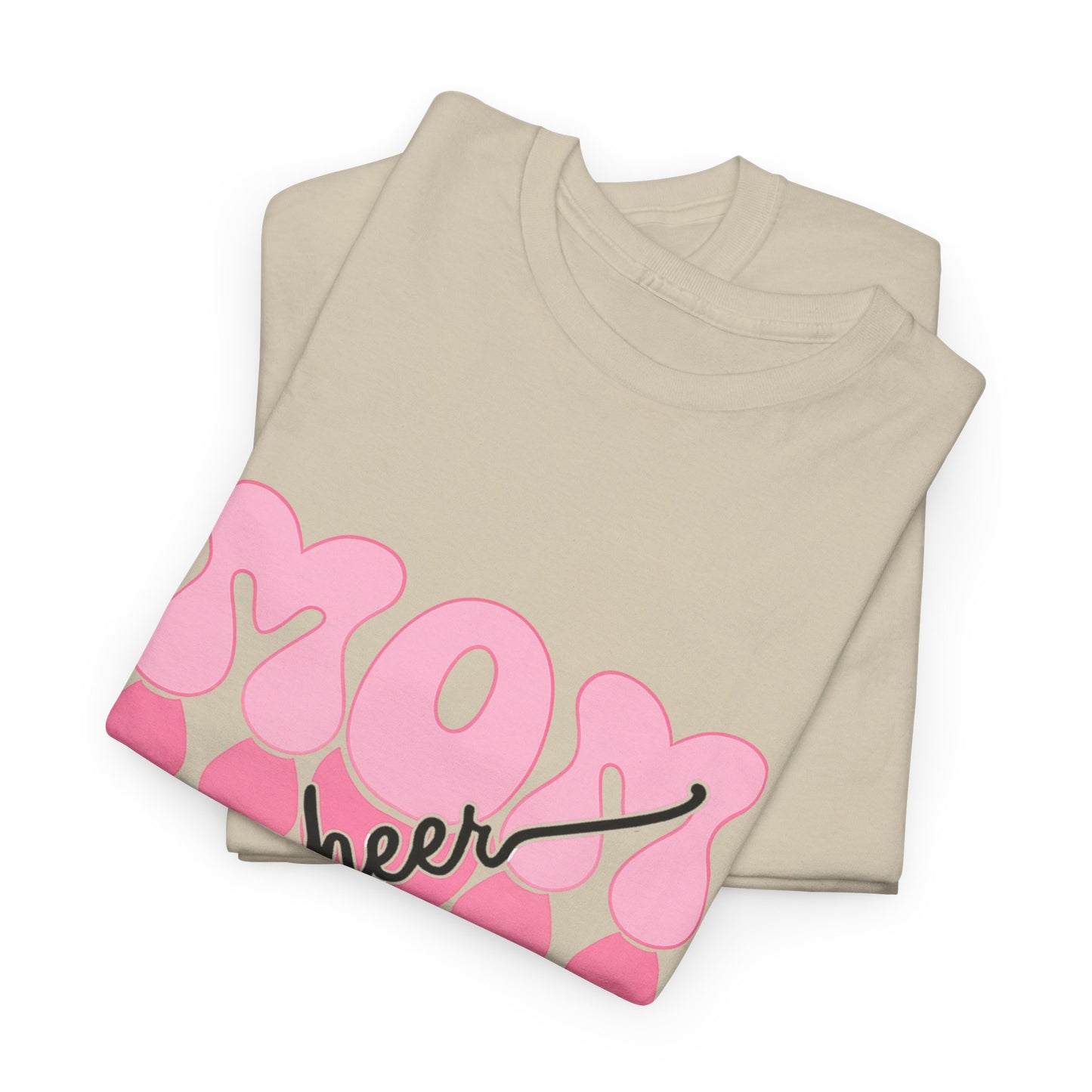 MOM Cheer – Pink Bubble Letter Spirit Tee