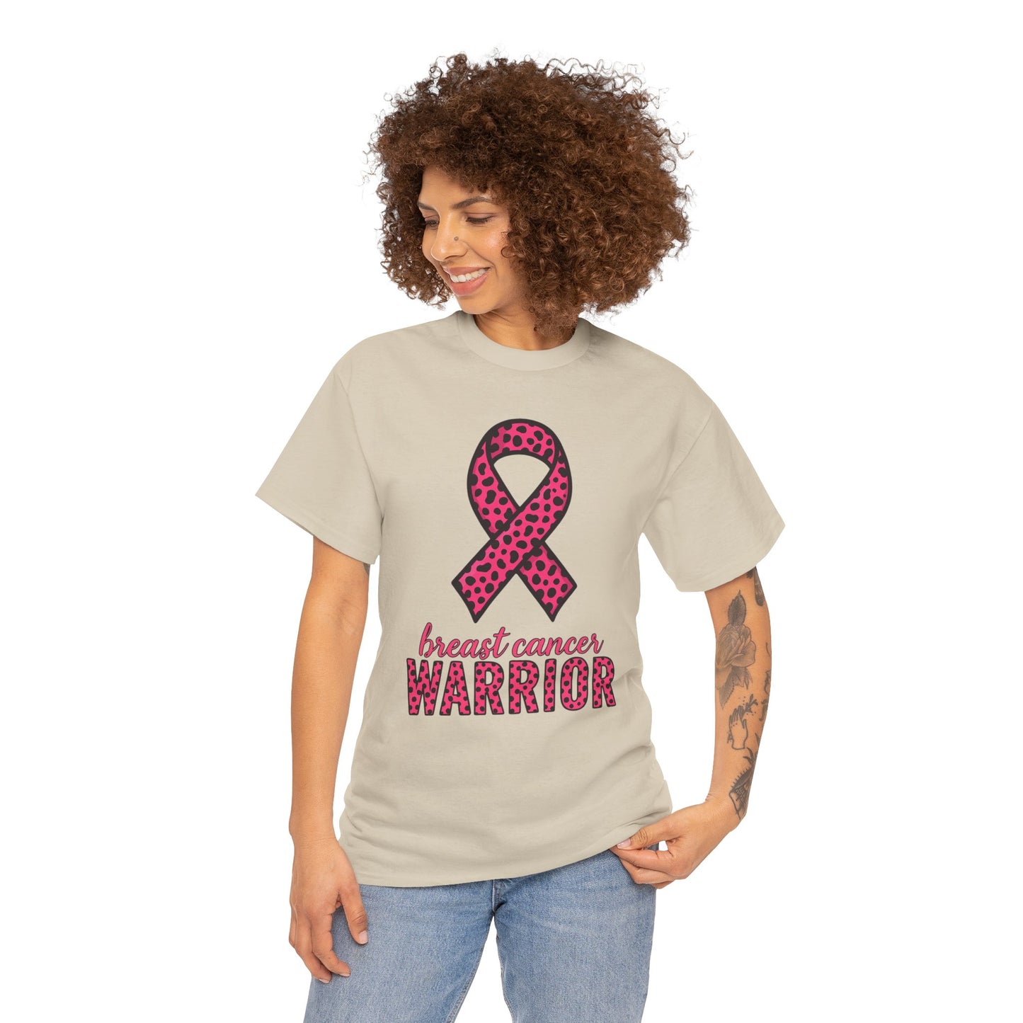 Pink Leopard Ribbon Breast Cancer Awareness Tee