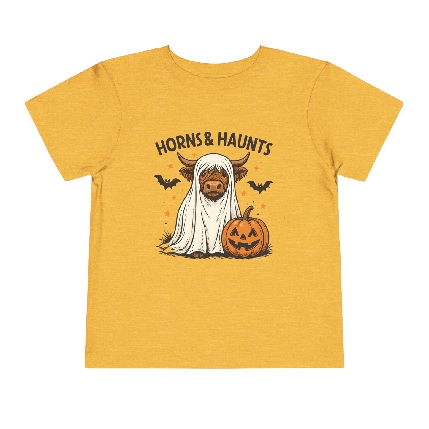 Horns & Haunts Highland Cow Toddler Halloween Tee