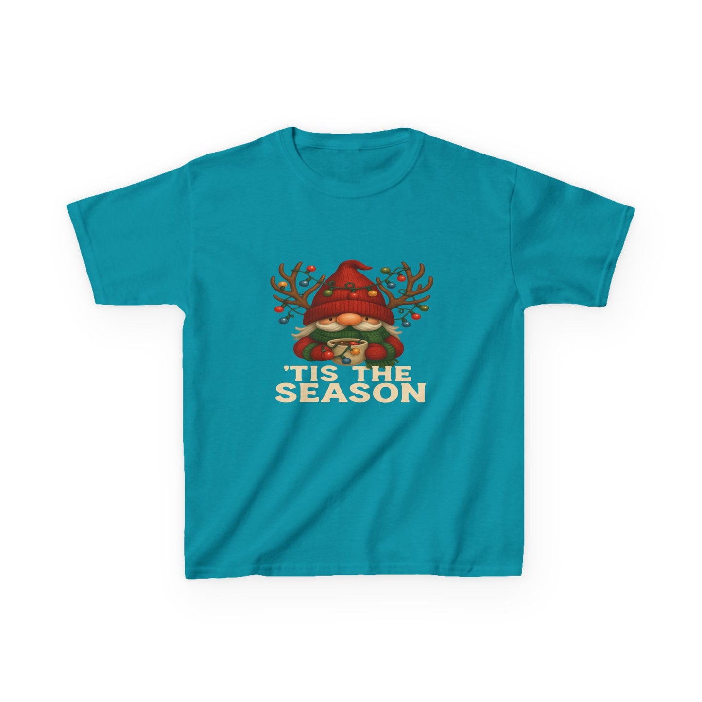 Gnome Dino 'Tis The Season Kids Christmas Tee