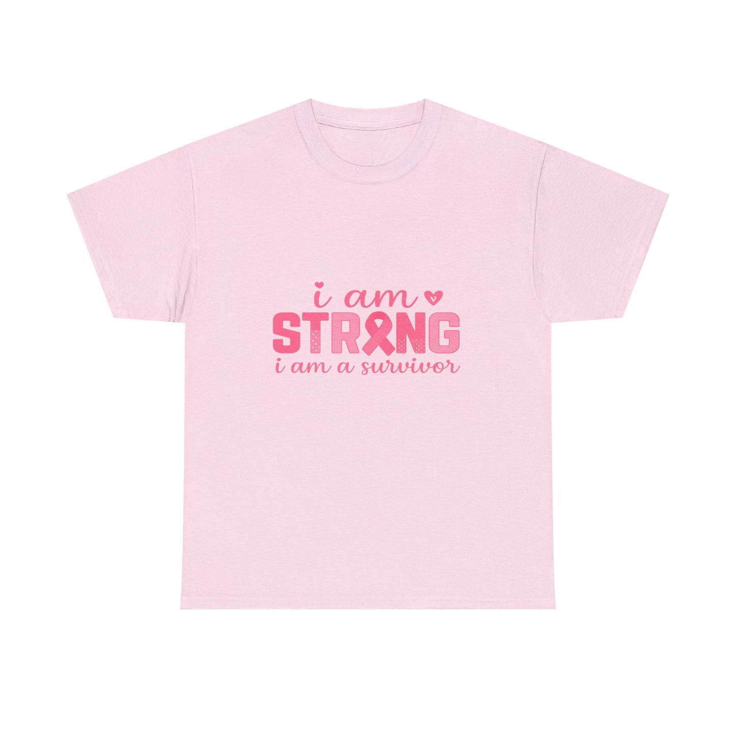 I AM STRONG - Pink Ribbon Breast Cancer Awareness Tee