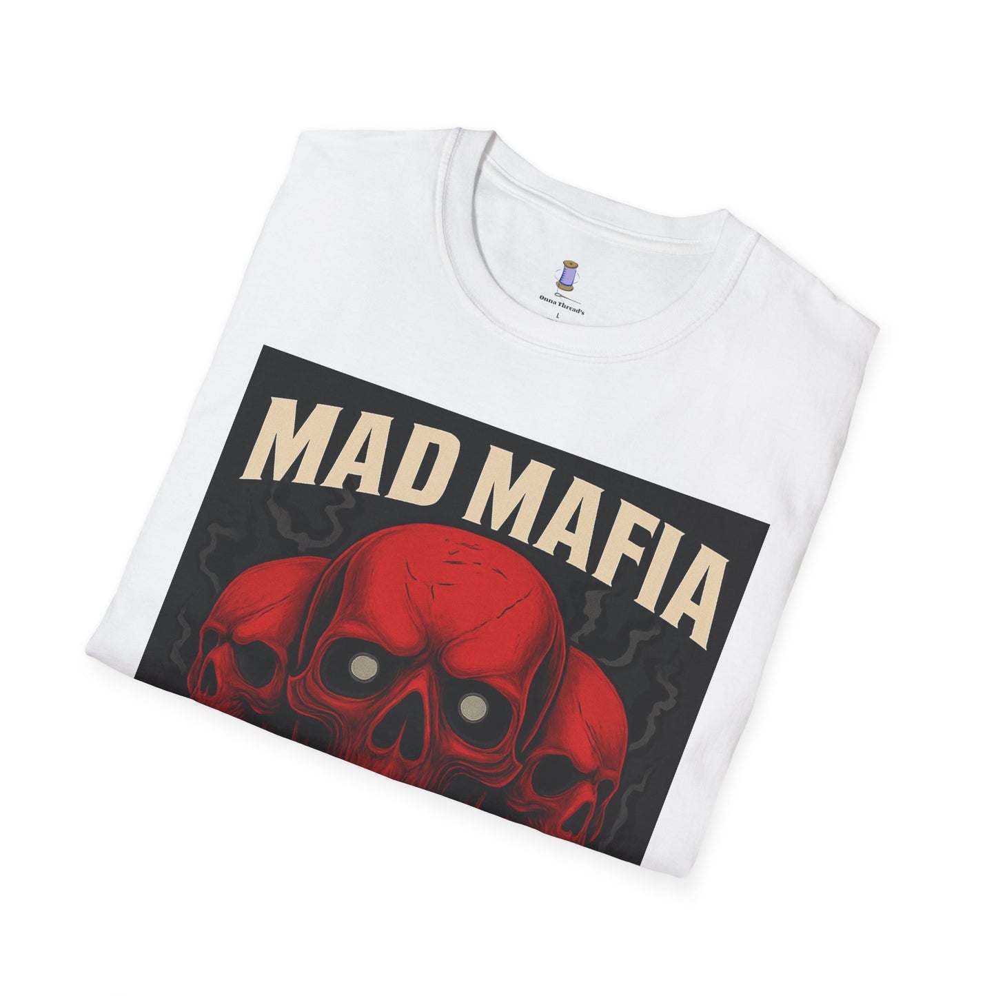 Bold Graphic Tee - Mad Mafia Design, Unisex T-Shirt for Casual Wear, Streetwear Vibe, Gift for Music Lovers, Halloween Outfit