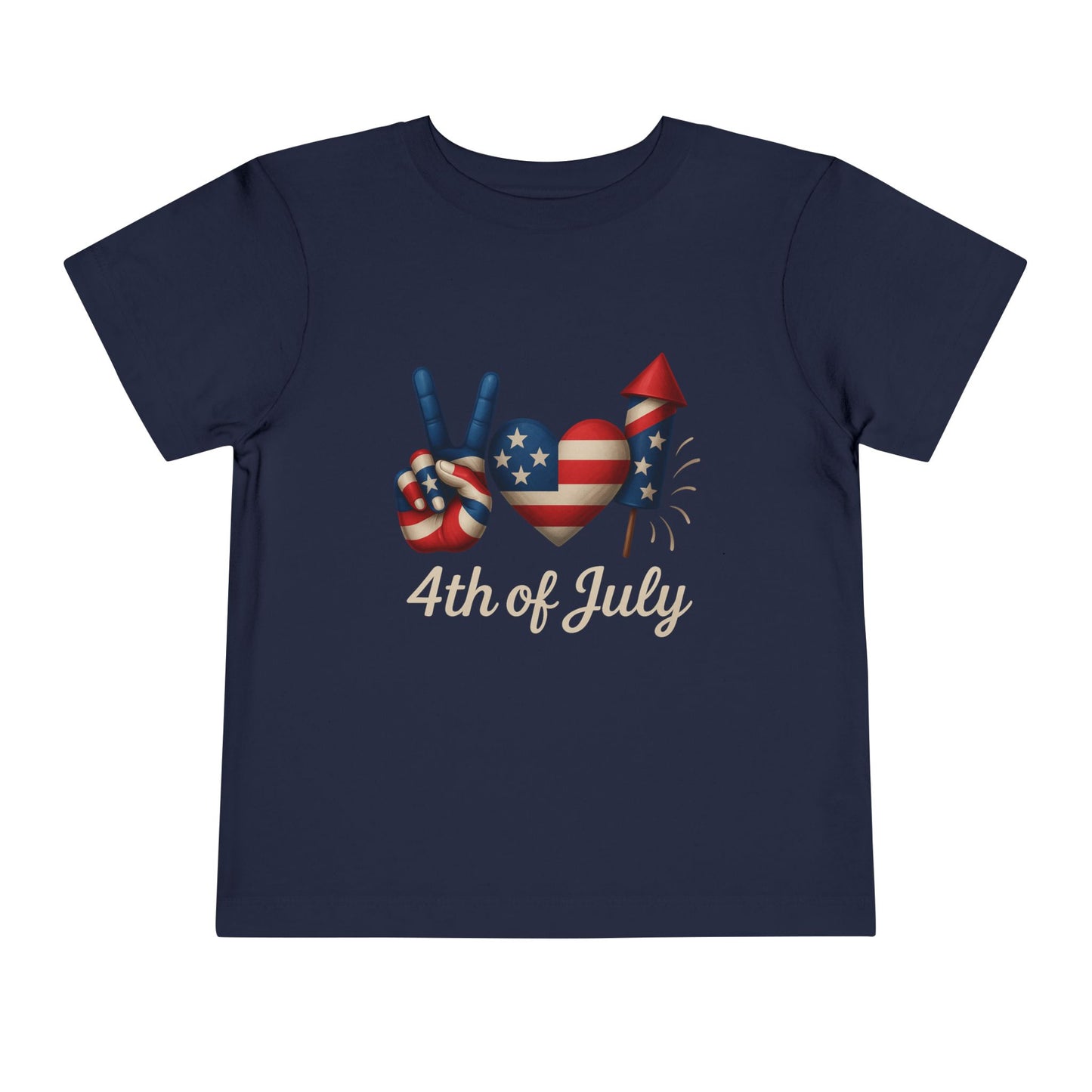 4th of July Peace & Heart Tee: Patriotic Toddler Shirt