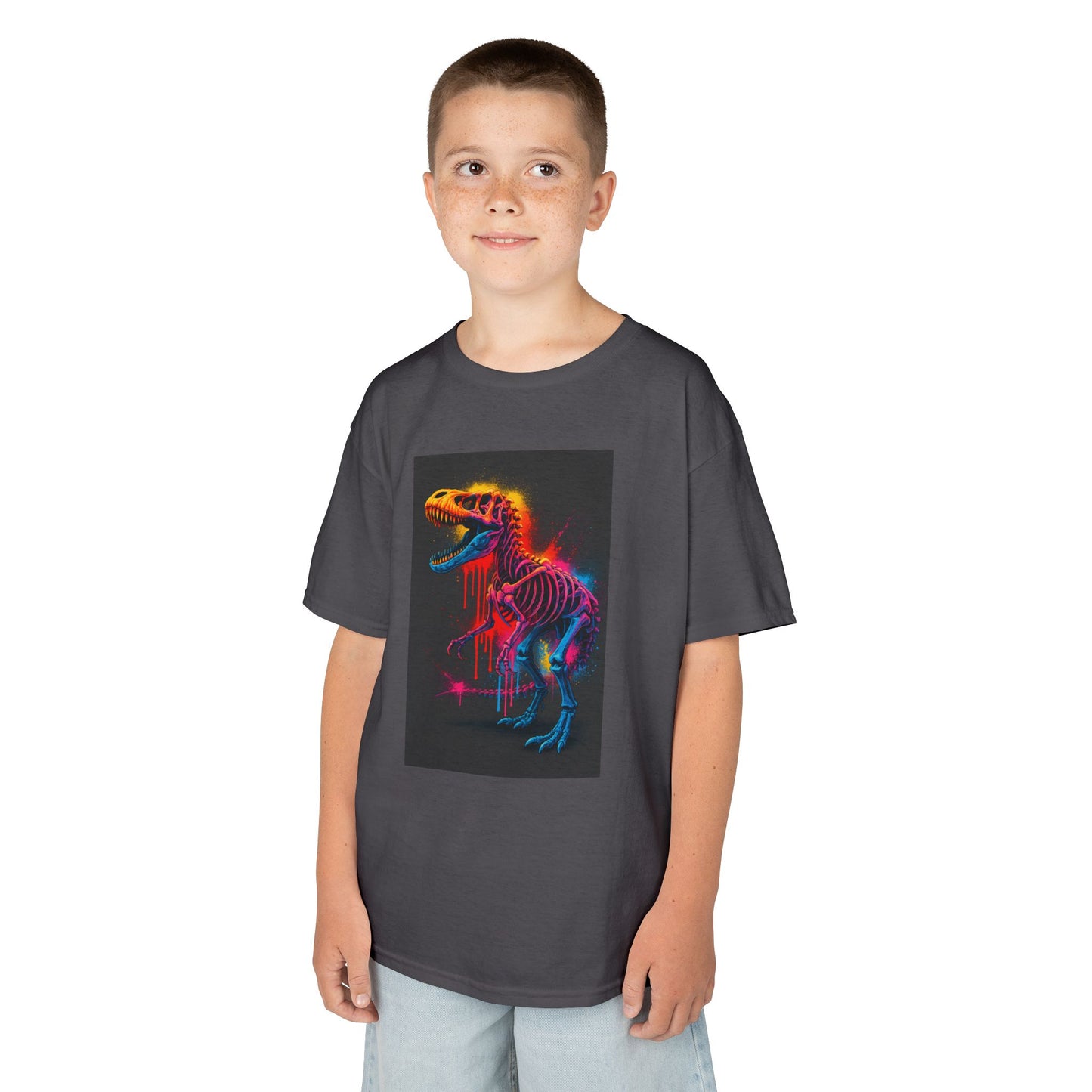 Kids Dinosaur Glow Tee, Fun Kids T-Shirt, Dino Shirt for Kids, Birthday Gift, Unique Kids Clothing, Animal Lover Apparel