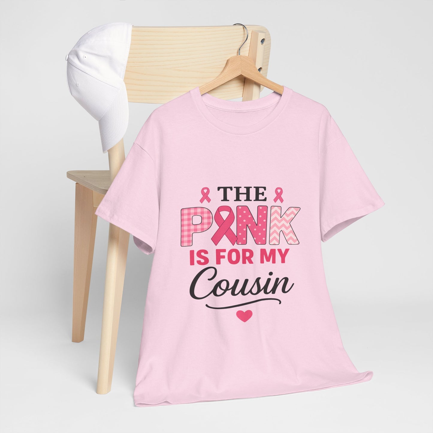Pink Ribbon Cousin Support Tee - Breast Cancer Awareness