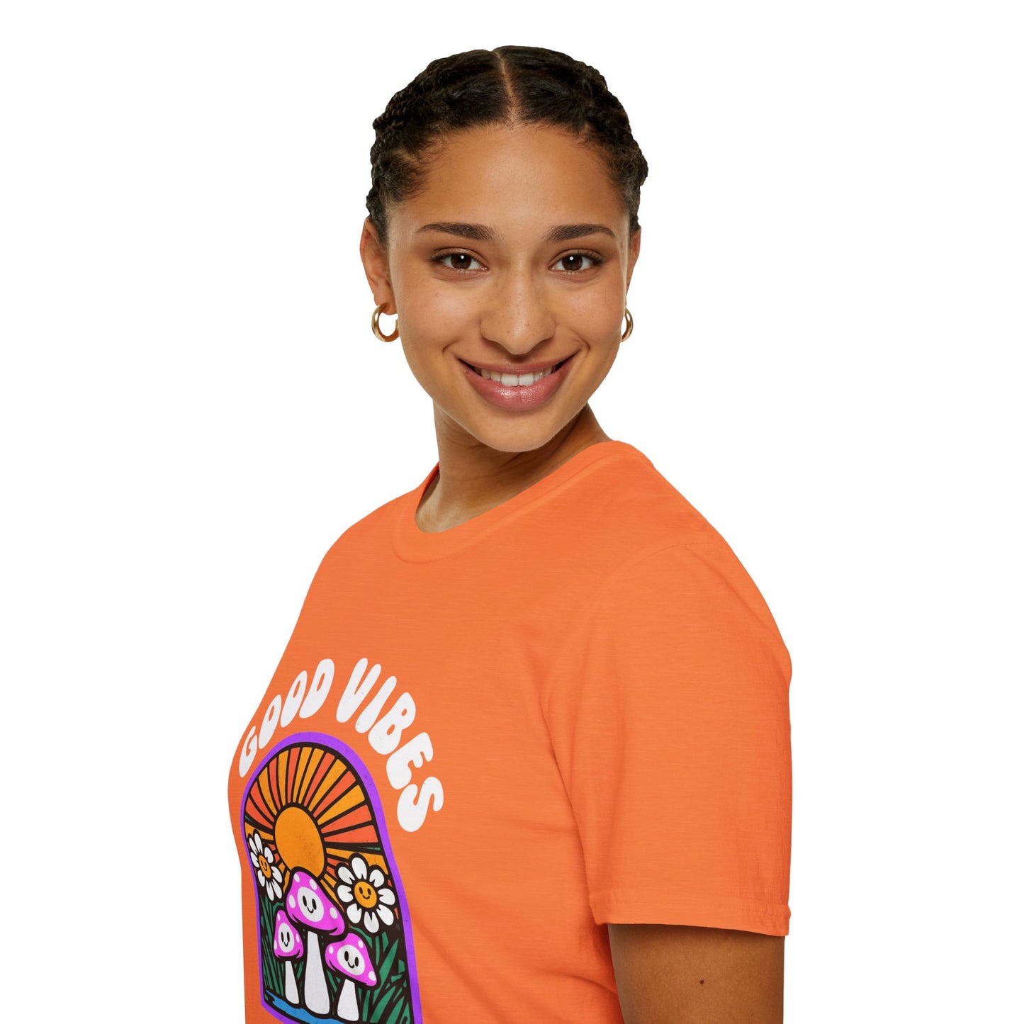 Good Vibes Unisex Softstyle T-Shirt | Retro Graphic Tee | Summer Vibe Shirt | Festival Fashion | Relaxed Fit Casual Top