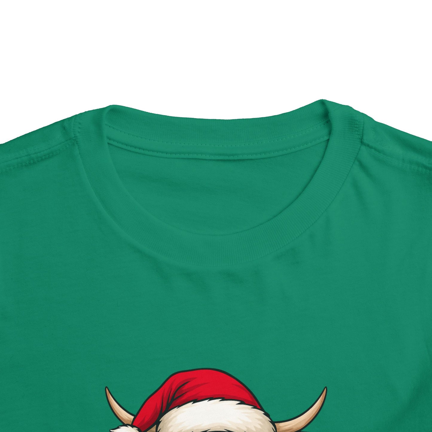 Mooey Christmas Highland Cow Toddler Tee