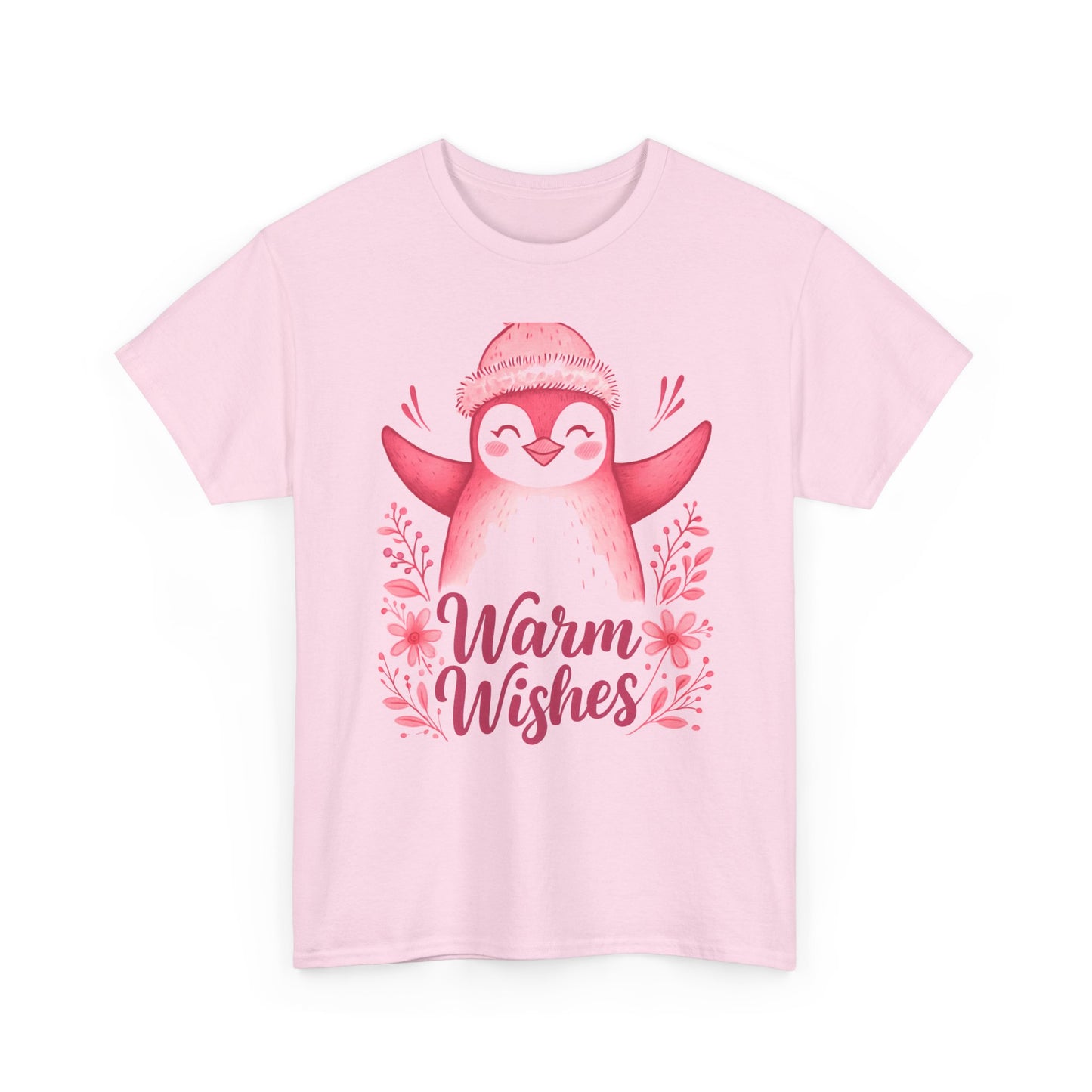 Warm Wishes Pink Penguin Tee - Holiday Tee