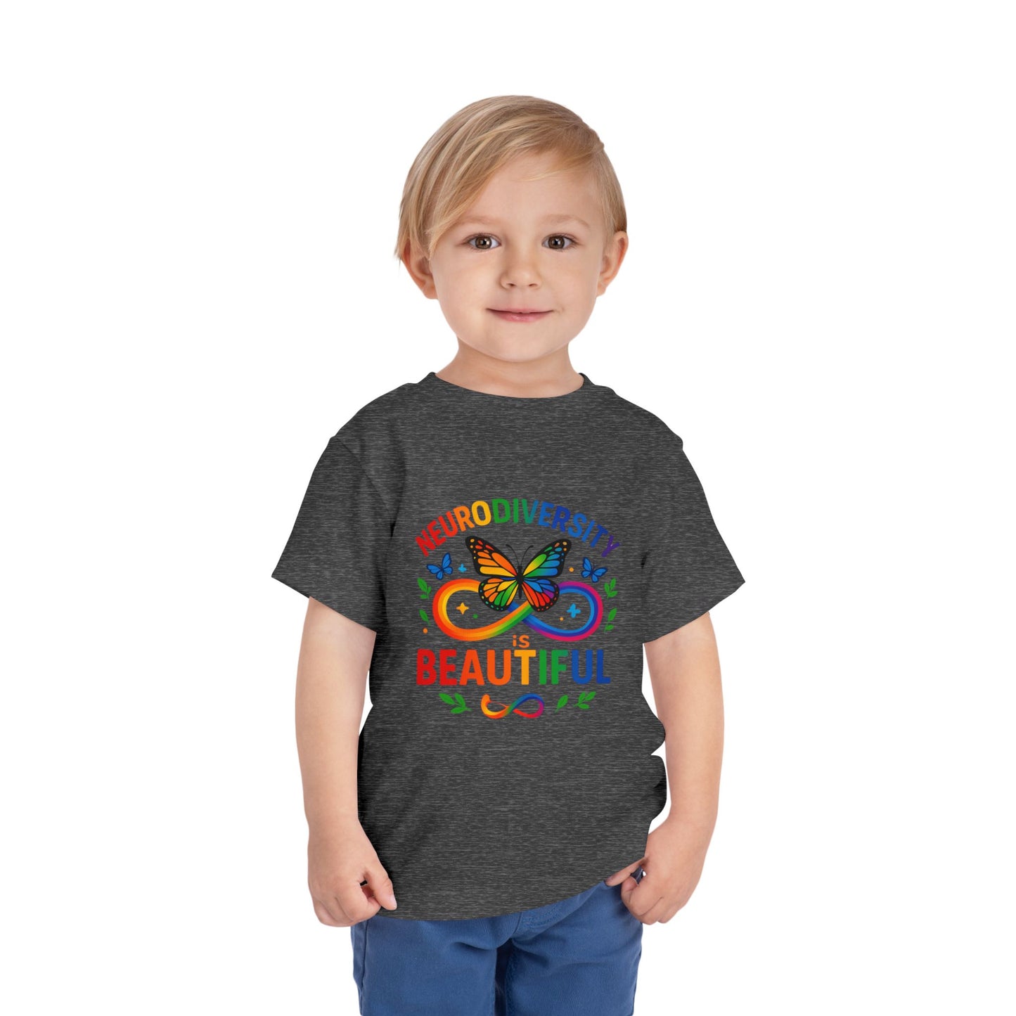 Toddler T-Shirt Colorful Butterfly Rainbow Infinity Symbol Acceptance Shirt